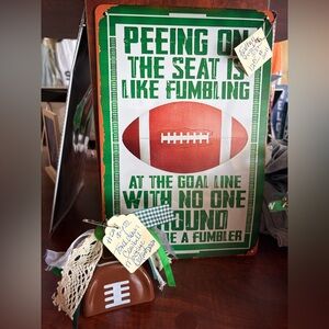Football 🏈 funny Bathroom Metal Sign 9. X 12